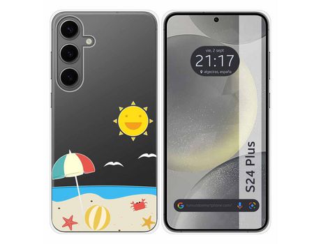 Funda Silicona Transparente para Samsung Galaxy S24 Plus 5G diseño Playa Dibujos TUMUNDOSMARTPHONE