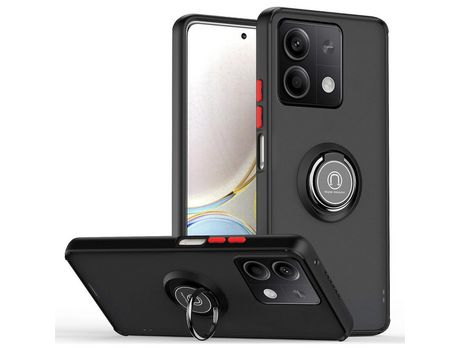 Funda Mate con Borde Negro y Anillo Giratorio 360 para Xiaomi Redmi Note 13 5G TUMUNDOSMARTPHONE