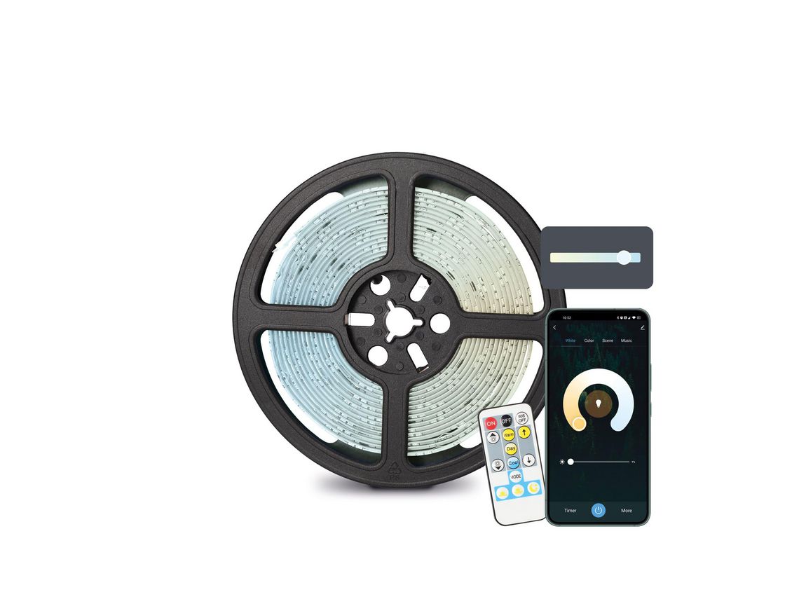 Tira SmartLED KSIX 5m, Recortable, 1000 lm, App Compatible con Alexa, Google Home, Siri, Blancos CCT