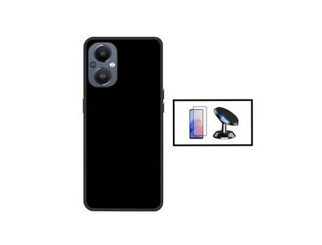 Kit Funda 3x1 360° Impact Protection + Soporte Magnético de Coche Reforzado para Samsung Galaxy M32 - Transparente/Blanco