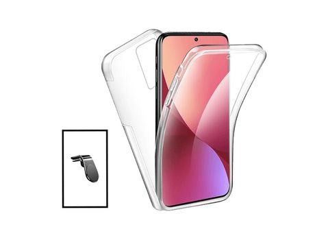 Kit Funda 3x1 360° Impact Protection + Soporte Magnético L Safe Driving Coche para Xiaomi Mi 12 Lite - Transparente/Branco