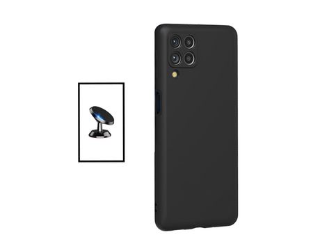 Kit Soporte Magnético + Funda Protección Trasera Slicona para Samsung Galaxy M33 5G - Negro