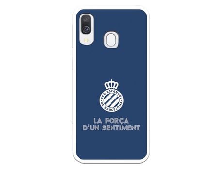 Funda para Samsung Galaxy A40 del RCD Espanyol Escudo Fondo Azul Escudo Fondo Azul - Licencia Oficial RCD Espanyol