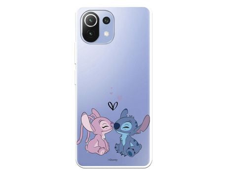 Funda para Xiaomi Mi 11 Lite Oficial de Disney Angel & Stitch Beso - Lilo & Stitch