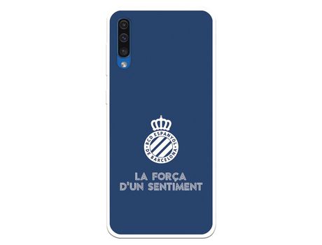 Funda para Samsung Galaxy A50 del RCD Espanyol Escudo Fondo Azul Escudo Fondo Azul - Licencia Oficial RCD Espanyol