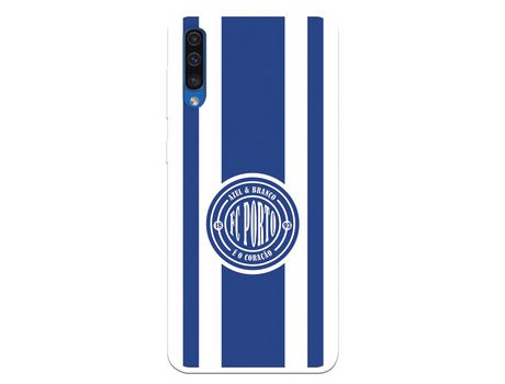 Funda para Samsung Galaxy A50 del Futebol Club Oporto Escudo Escudo y Rayas - Licencia Oficial Futebol Club Oporto