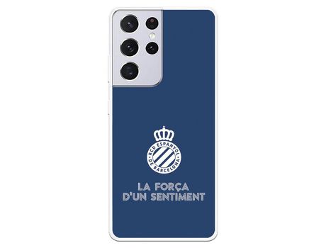 Funda para Samsung Galaxy S21 Ultra del RCD Espanyol Escudo Fondo Azul Escudo Fondo Azul - Licencia Oficial RCD Espanyol
