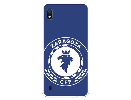 Funda para Samsung Galaxy A10 del Zaragoza CF Femenino Escudo Grande Fondo Azul - Licencia Oficial Zaragoza CF Femenino