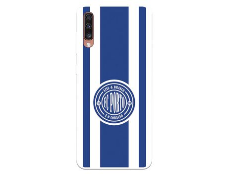Funda para Samsung Galaxy A70 del Futebol Club Oporto Escudo Escudo y Rayas - Licencia Oficial Futebol Club Oporto