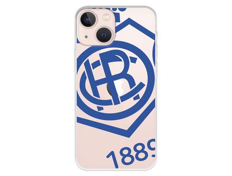 Funda para iPhone 13 Mini del Recre Escudo Fondo Transparente - Licencia Oficial Real Club Recreativo de Huelva