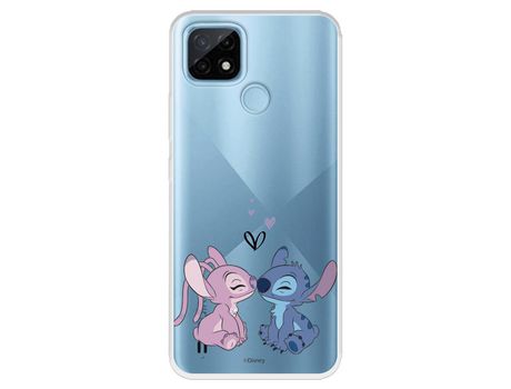 Funda para Realme C21 Oficial de Disney Angel & Stitch Beso - Lilo & Stitch