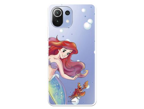 Funda para Xiaomi Mi 11 Lite Oficial de Disney Ariel y Sebastián Burbujas - La Sirenita