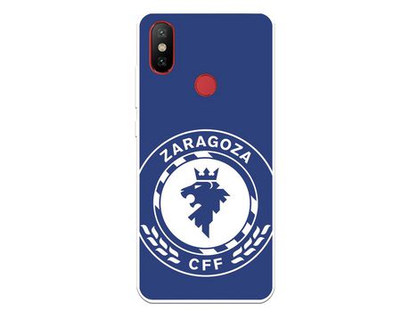 Funda para Xiaomi Mi A2 del Zaragoza CF Femenino Escudo Grande Fondo Azul - Licencia Oficial Zaragoza CF Femenino