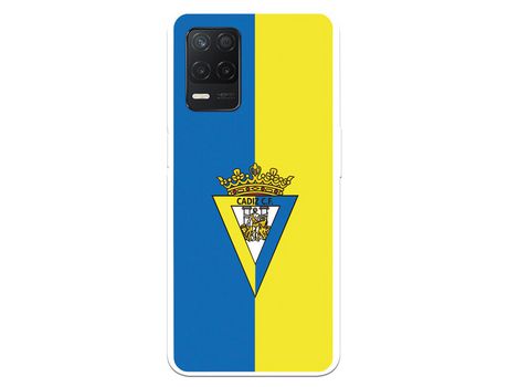 Funda para Realme 8 5G del Cádiz Escudo Fondo Bicolor - Licencia Oficial Cádiz CF