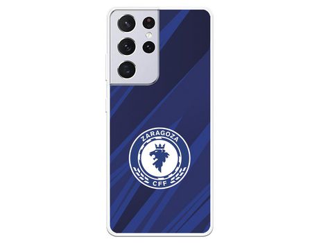 Funda para Samsung Galaxy S21 Ultra del Zaragoza CF Femenino Escudo Fondo Azul-Negro - Licencia Oficial Zaragoza CF Femenino
