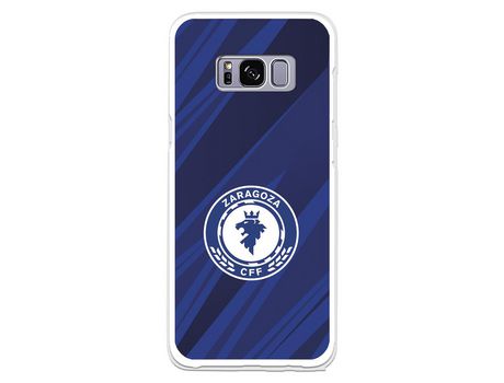 Funda para Samsung Galaxy S8 del Zaragoza CF Femenino Escudo Fondo Azul-Negro - Licencia Oficial Zaragoza CF Femenino