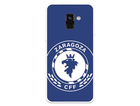 Funda para Samsung Galaxy A8 2018 del Zaragoza CF Femenino Escudo Grande Fondo Azul - Licencia Oficial Zaragoza CF Femenino