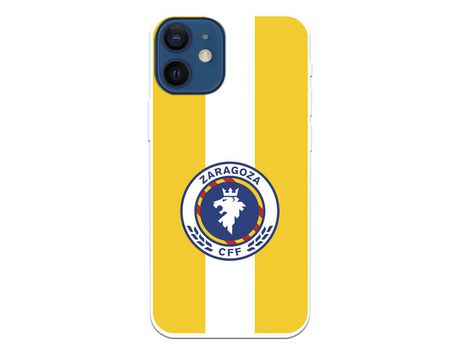 Funda para iPhone 12 Mini del Zaragoza CF Femenino Escudo Fondo Amarillo - Licencia Oficial Zaragoza CF Femenino