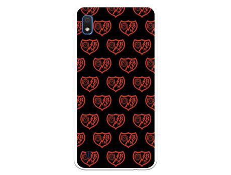 Funda para Samsung Galaxy A10 del Rayo Vallecano Escudo Patron Fondo Negro - Licencia Oficial Rayo Vallecano