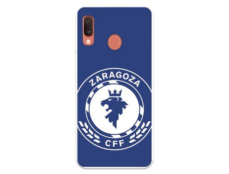 Funda para Samsung Galaxy A20e del Zaragoza CF Femenino Escudo Grande Fondo Azul - Licencia Oficial Zaragoza CF Femenino