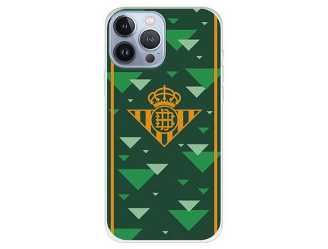Funda para iPhone 13 Pro Max del Betis Escudo Amarillo Fondo Verde - Licencia Oficial Real Betis Balompié
