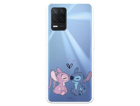 Funda para Realme 8 5G Oficial de Disney Angel & Stitch Beso - Lilo & Stitch