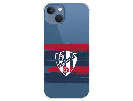 Funda para iPhone 14 Plus del SD Huesca Rayas Transparente - Licencia Oficial SD Huesca