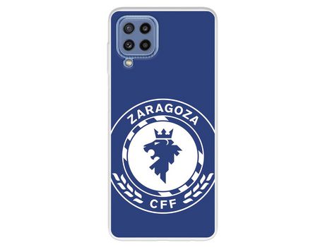 Funda para Samsung Galaxy M32 del Zaragoza CF Femenino Escudo Grande Fondo Azul - Licencia Oficial Zaragoza CF Femenino