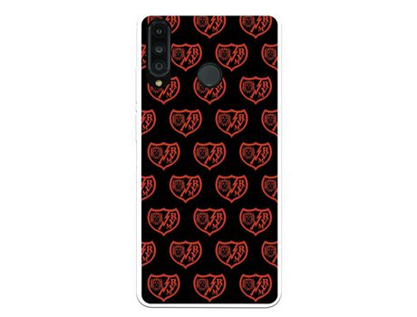 Funda para Huawei P30 Lite del Rayo Vallecano Escudo Patron Fondo Negro - Licencia Oficial Rayo Vallecano