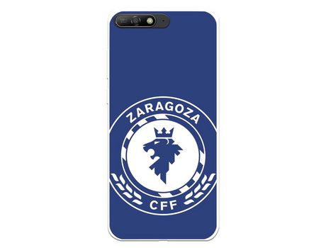 Funda para Huawei Y6 2018 del Zaragoza CF Femenino Escudo Grande Fondo Azul - Licencia Oficial Zaragoza CF Femenino
