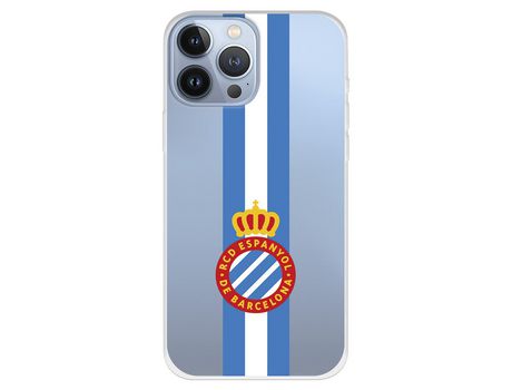 Funda para iPhone 13 Pro Max del RCD Espanyol Escudo Albiceleste Escudo Albiceleste - Licencia Oficial RCD Espanyol