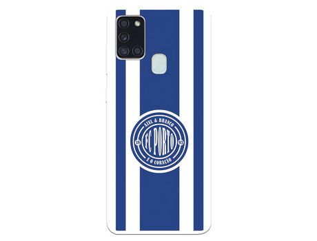 Funda para Samsung Galaxy A21s del Futebol Club Oporto Escudo Escudo y Rayas - Licencia Oficial Futebol Club Oporto