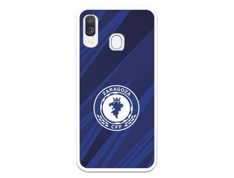 Funda para Samsung Galaxy A40 del Zaragoza CF Femenino Escudo Fondo Azul-Negro - Licencia Oficial Zaragoza CF Femenino
