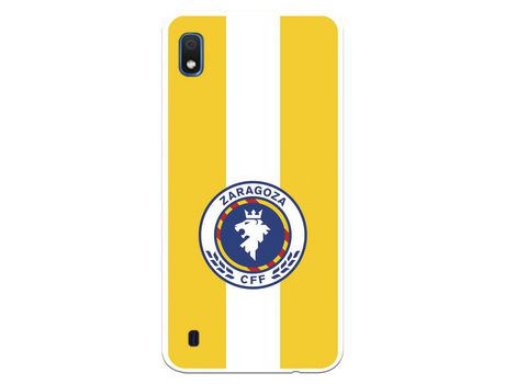 Funda para Samsung Galaxy A10 del Zaragoza CF Femenino Escudo Fondo Amarillo - Licencia Oficial Zaragoza CF Femenino