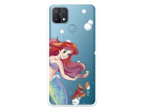 Funda para Oppo A15 Oficial de Disney Ariel y Sebastián Burbujas - La Sirenita