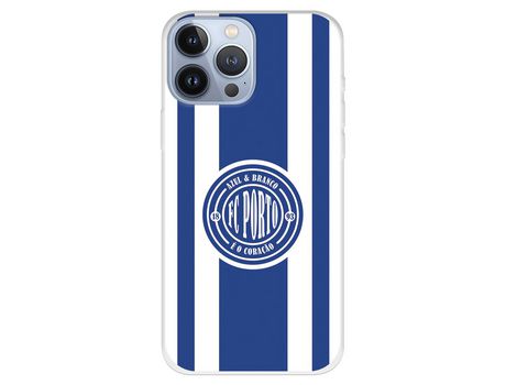 Funda para iPhone 13 Pro Max del Futebol Club Oporto Escudo Escudo y Rayas - Licencia Oficial Futebol Club Oporto