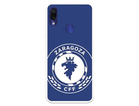 Funda para Xiaomi Redmi Note 7 del Zaragoza CF Femenino Escudo Grande Fondo Azul - Licencia Oficial Zaragoza CF Femenino