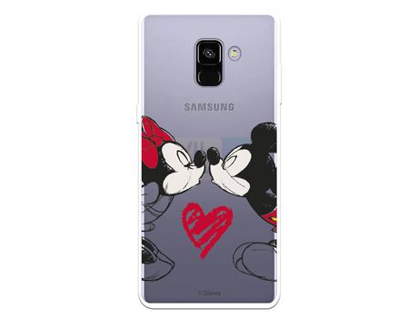Funda para Samsung Galaxy A8 Plus 2018 Oficial de Disney Mickey y Minnie Beso - Clássicos Disney