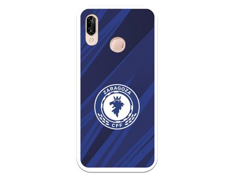 Funda para Huawei P20 Lite del Zaragoza CF Femenino Escudo Fondo Azul-Negro - Licencia Oficial Zaragoza CF Femenino