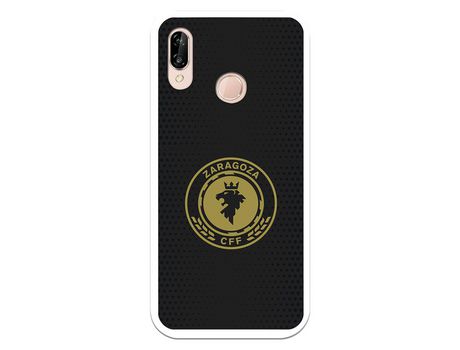 Funda para Huawei P20 Lite del Zaragoza CF Femenino Escudo Fondo Negro - Licencia Oficial Zaragoza CF Femenino