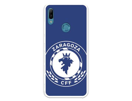 Funda para Huawei Y6 2019 del Zaragoza CF Femenino Escudo Grande Fondo Azul - Licencia Oficial Zaragoza CF Femenino