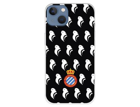 Funda para iPhone 13 del RCD Espanyol Escudo Patron Fondo Negro Escudo Patron Fondo Negro - Licencia Oficial RCD Espanyol