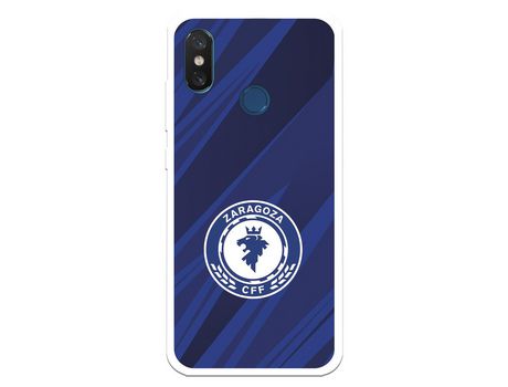 Funda para Xiaomi Mi 8 del Zaragoza CF Femenino Escudo Fondo Azul-Negro - Licencia Oficial Zaragoza CF Femenino
