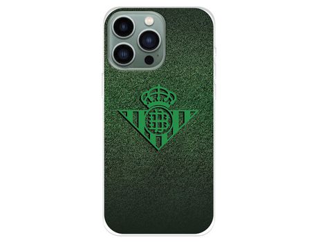 Funda para iPhone 14 Pro Max del Real Betis Balompié Escudo Verde Fondo trama - Licencia Oficial Real Betis Balompié