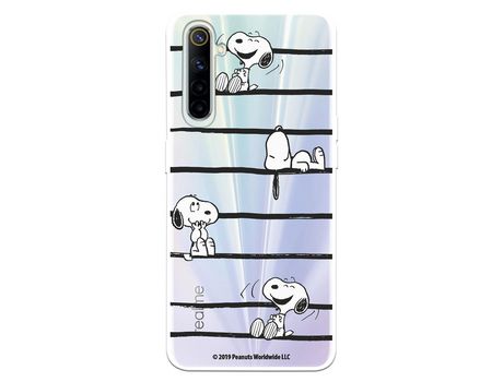 Funda para Realme 6 Oficial de Peanuts Snoopy rayas - Snoopy