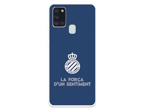 Funda para Samsung Galaxy A21s del RCD Espanyol Escudo Fondo Azul Escudo Fondo Azul - Licencia Oficial RCD Espanyol