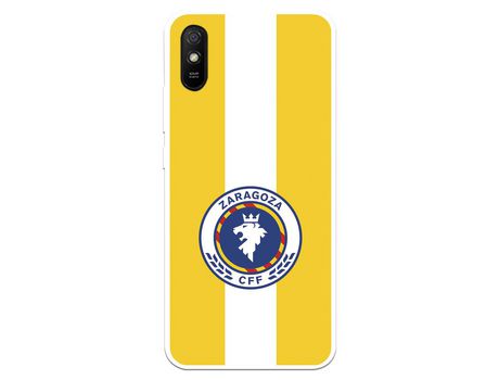 Funda para Xiaomi Redmi 9A del Zaragoza CF Femenino Escudo Fondo Amarillo - Licencia Oficial Zaragoza CF Femenino