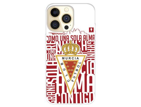 Funda para iPhone 14 Pro del Real Murcia Escudo Fondo Blanco - Licencia Oficial Real Murcia