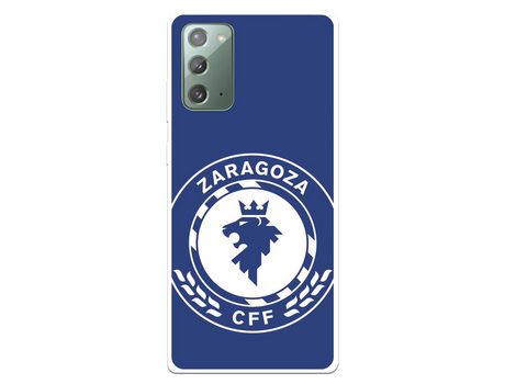 Funda para Samsung Galaxy Note20 del Zaragoza CF Femenino Escudo Grande Fondo Azul - Licencia Oficial Zaragoza CF Femenino