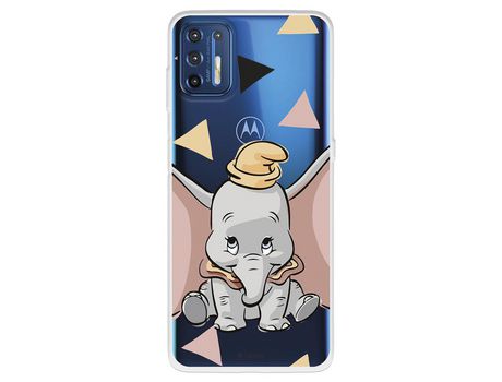 Funda para Motorola Moto G9 Plus Oficial de Disney Dumbo Silueta Transparente - Dumbo